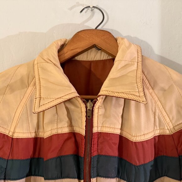 Vintage 1970s Reversible Leather Bomber Jacket in Rust Brown Size Medium - Picture 7 of 7